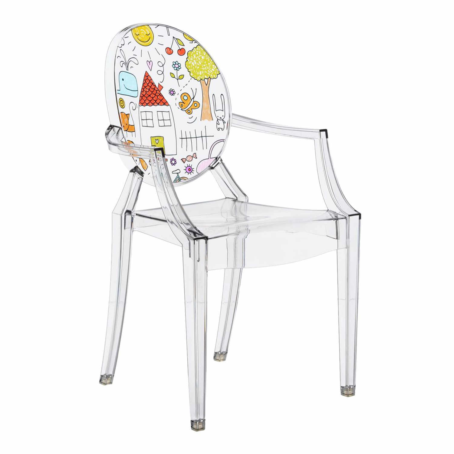 Lou Lou Ghost Kids Special Edition Kinderstuhl, Zeichnung transparent/glasklar-zeichnung von Kartell