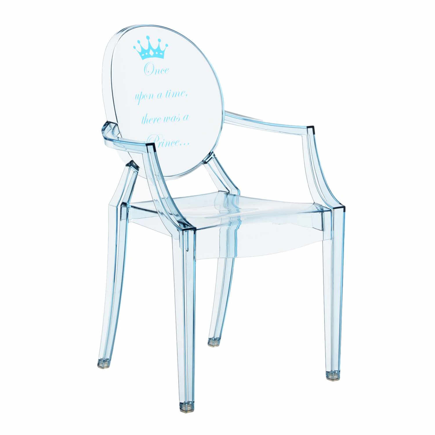 Lou Lou Ghost Kids Special Edition Kinderstuhl, Zeichnung transparent/hellblau-prinz von Kartell