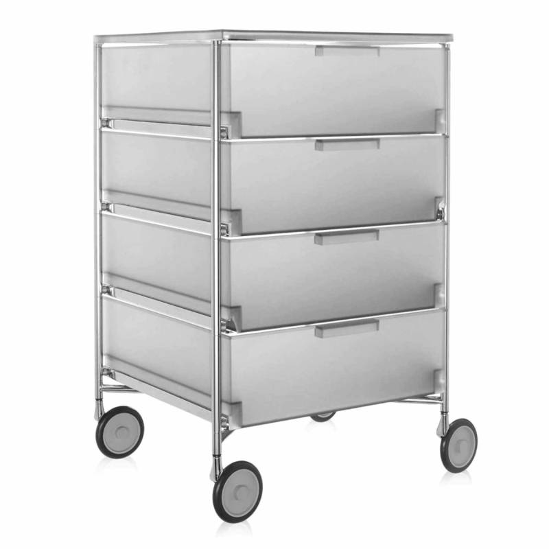 Mobil Schubladen Rollcontainer, Farbe eisfarben l1 (opal), Anzahl Schubladen 4 von Kartell