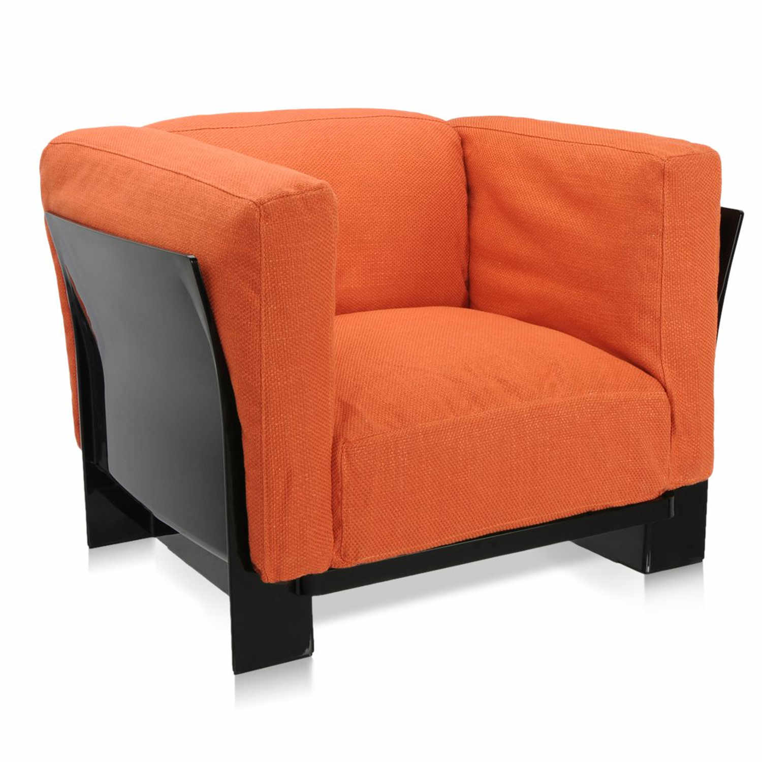 Pop Duo Sessel, Gestell schwarz, Farbe orange von Kartell