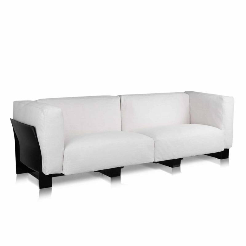 Pop Duo Sofa, Gestell schwarz, Farbe weiss von Kartell