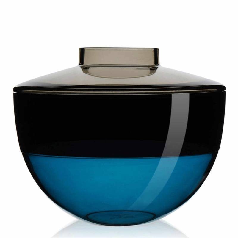 Shibuya Vase, Farbe rauch-rauch dunkel-petrol von Kartell