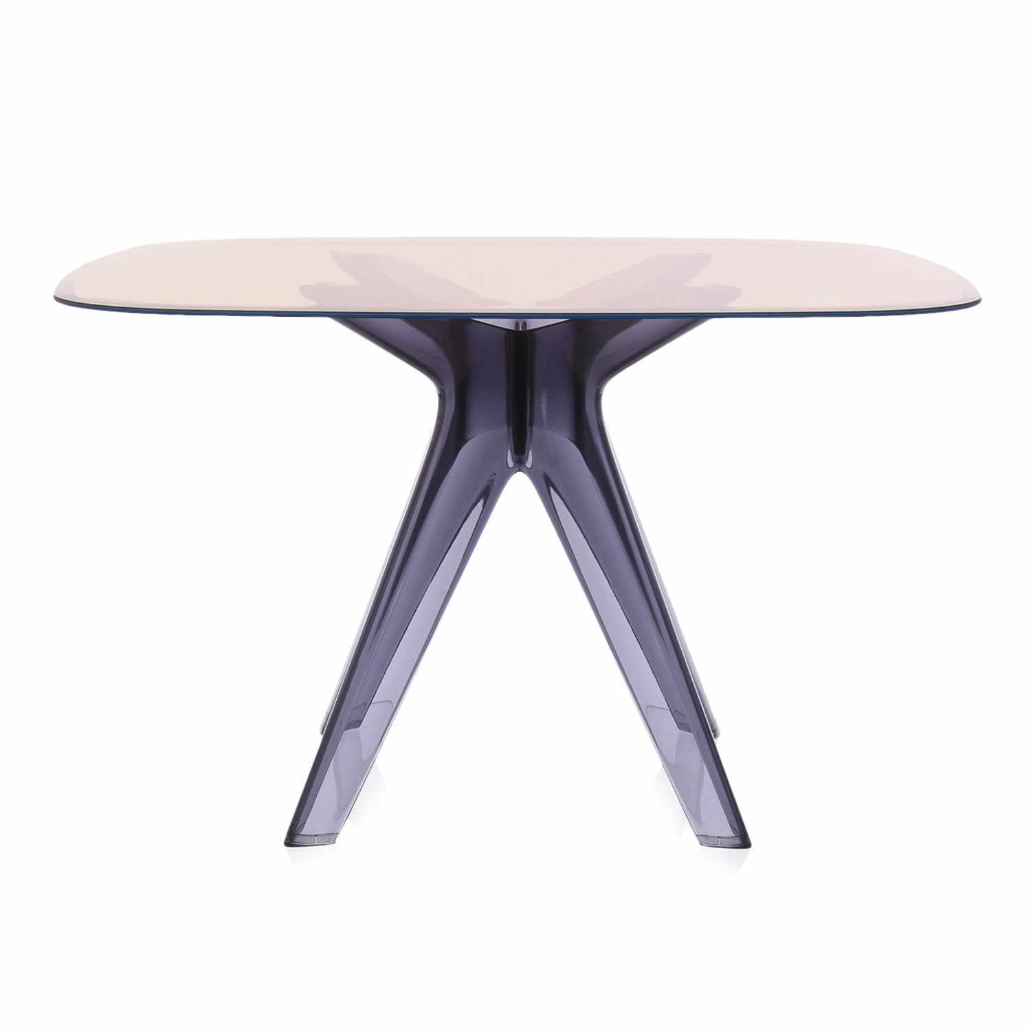 Sir Gio Quadrattisch, Tischplatte transparent/bronze, Untergestell transparent/rauch Sir Gio Quadrattisch, Tischplatte transparent/bronze, Untergestell transparent/rauch von Kartell