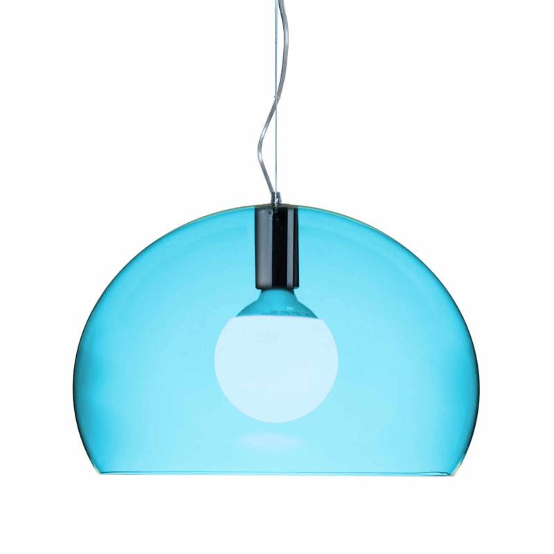 Small FL/Y LED Pendelleuchte, Farbe transparent/petrolblau von Kartell