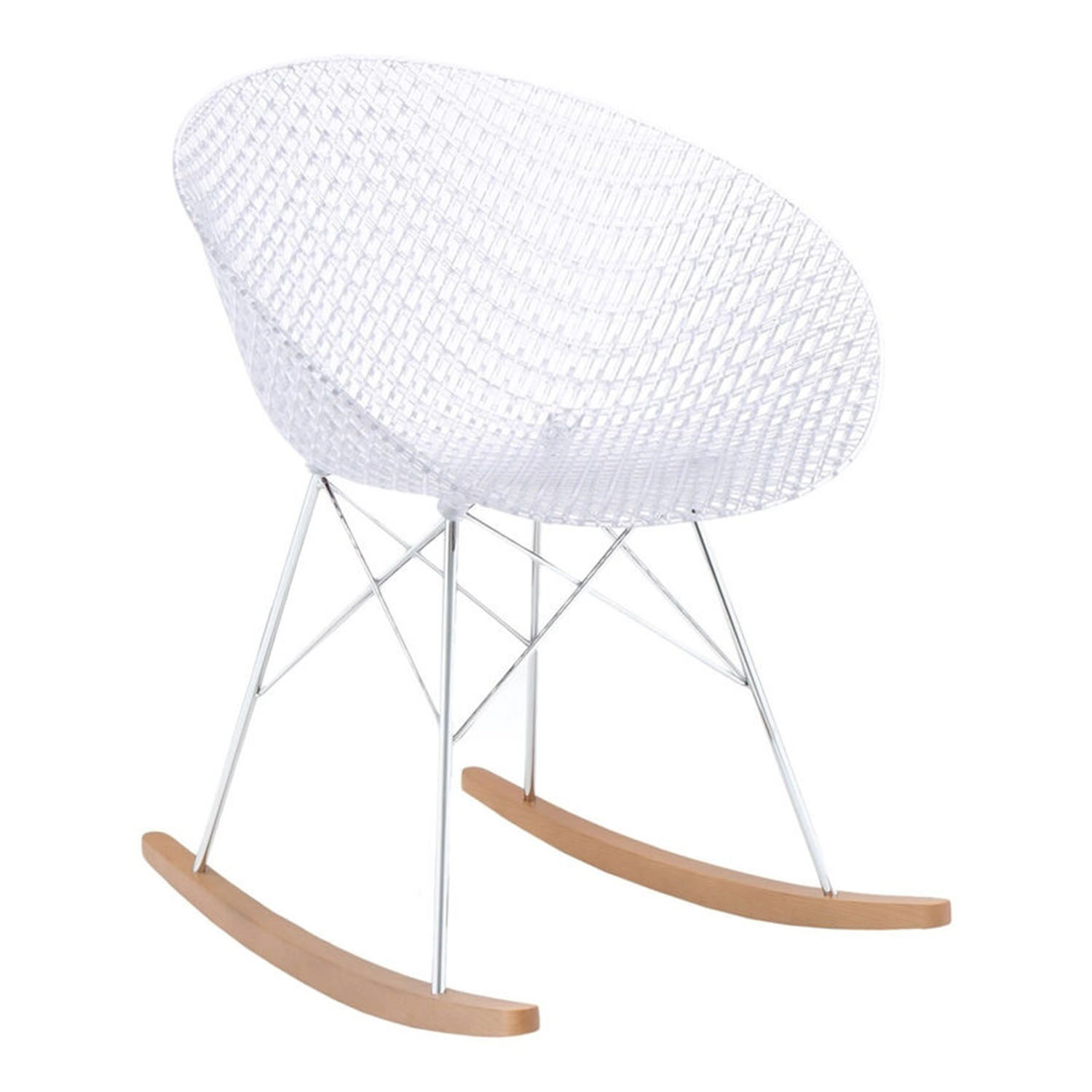 Smatrik Schaukelstuhl , Ausführung Sitzschale / Untergestell b3 - weiss / chrom Smatrik Schaukelstuhl , Ausführung Sitzschale / Untergestell b3 - weiss / chrom von Kartell