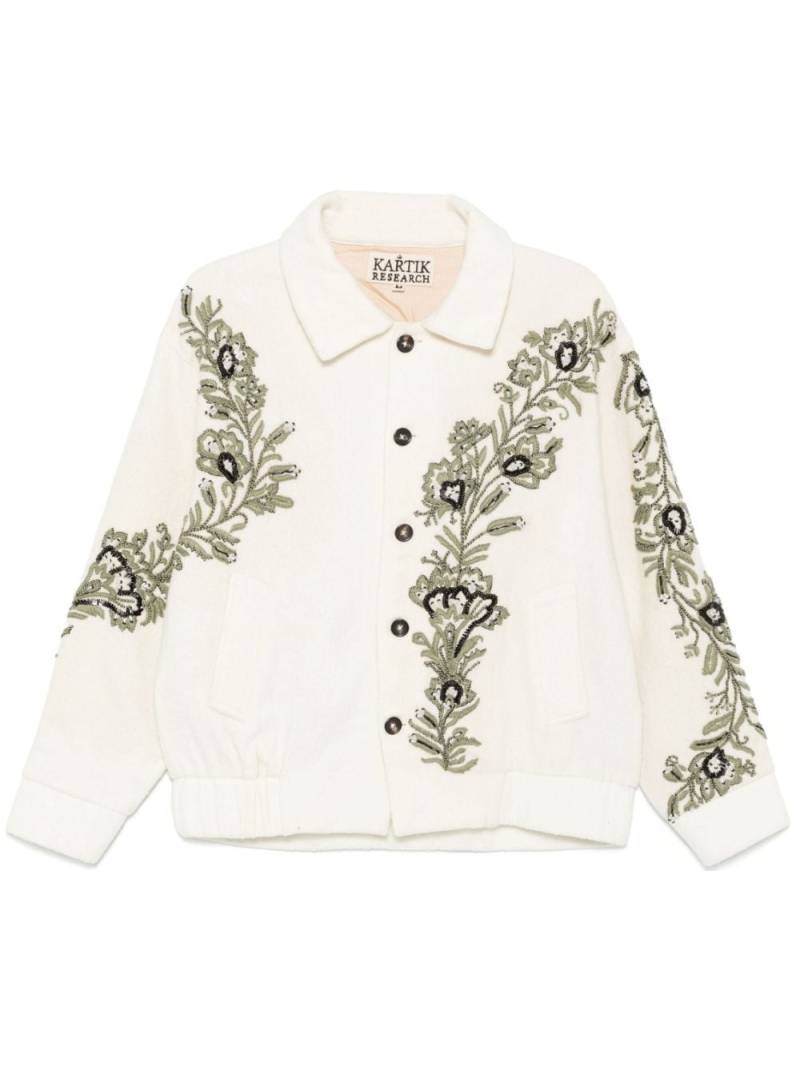 Kartik Research hand-embroidered floral jacket - White von Kartik Research