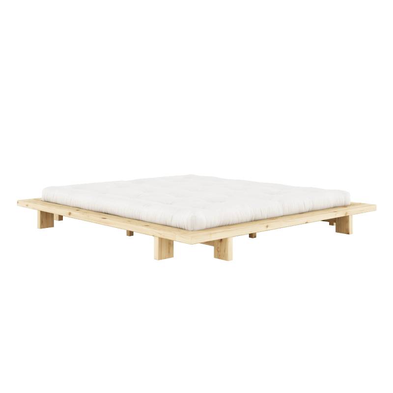 Karup Design Bettgestell »JAPAN BED Bodenbett, Holzrahmen, Futonbett, Jugendbett, Holzbett«, Massivholzbett mit Lattenrost, Kiefer massiv, Doppelbett ohne Kopfteil von Karup Design