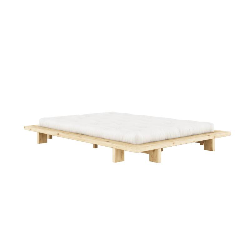 Karup Design Bettgestell »JAPAN BED Bodenbett, Holzrahmen, Futonbett, Jugendbett, Holzbett«, Massivholzbett mit Lattenrost, Kiefer massiv, Doppelbett ohne Kopfteil von Karup Design