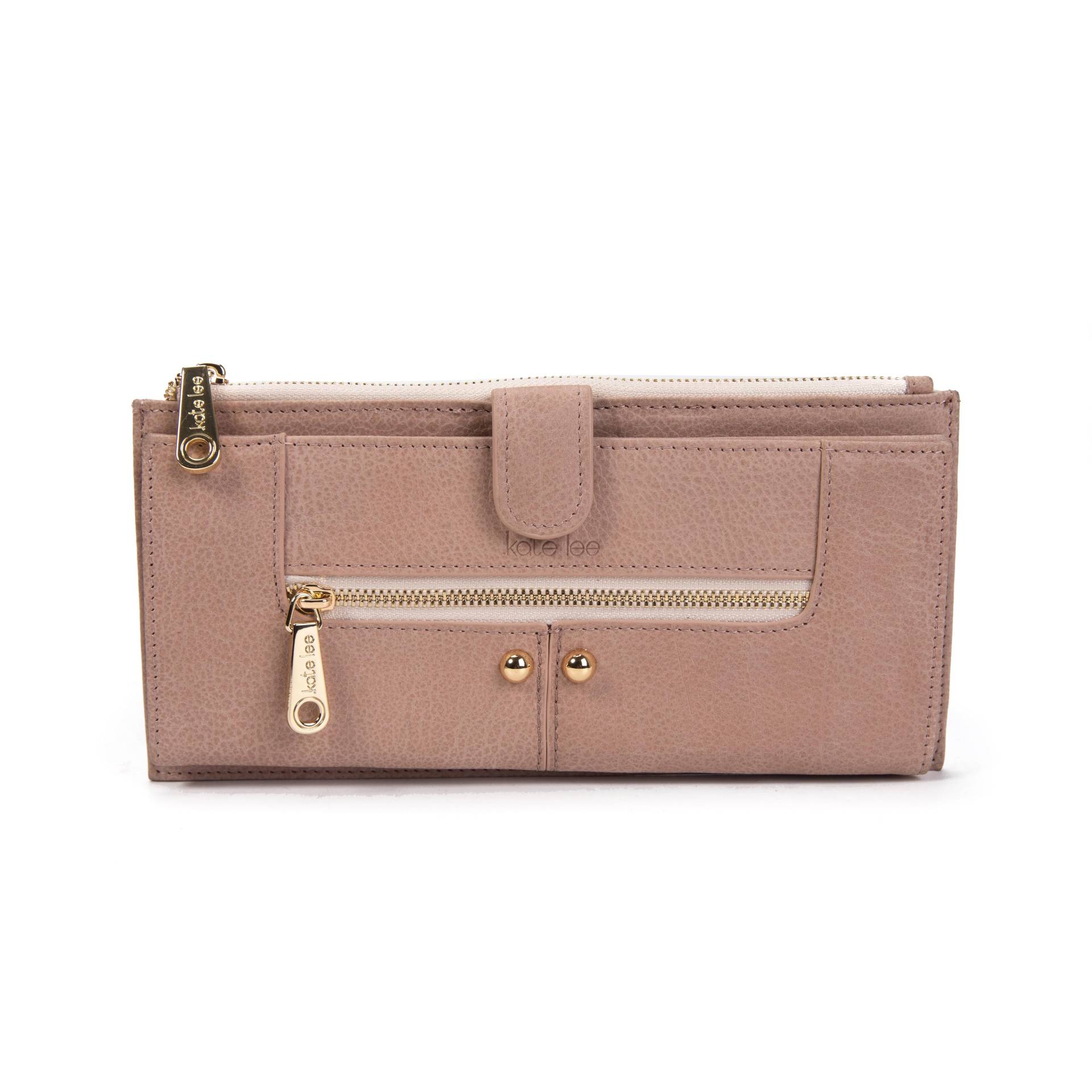 Germaine Brieftasche Aus Genarbtem Upcycling-leder In Nude-farbe Damen Nude ONE SIZE von Kate Lee