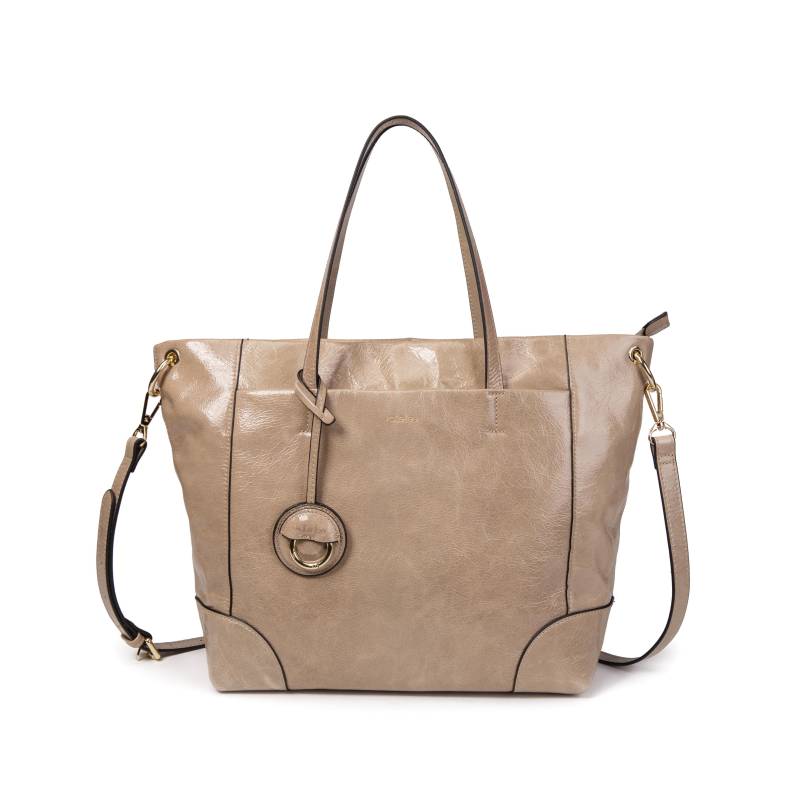 Hand- Oder Umhängetasche Aus Leder Tanyal Vulkanfarbe Damen Light Beige ONE SIZE von Kate Lee