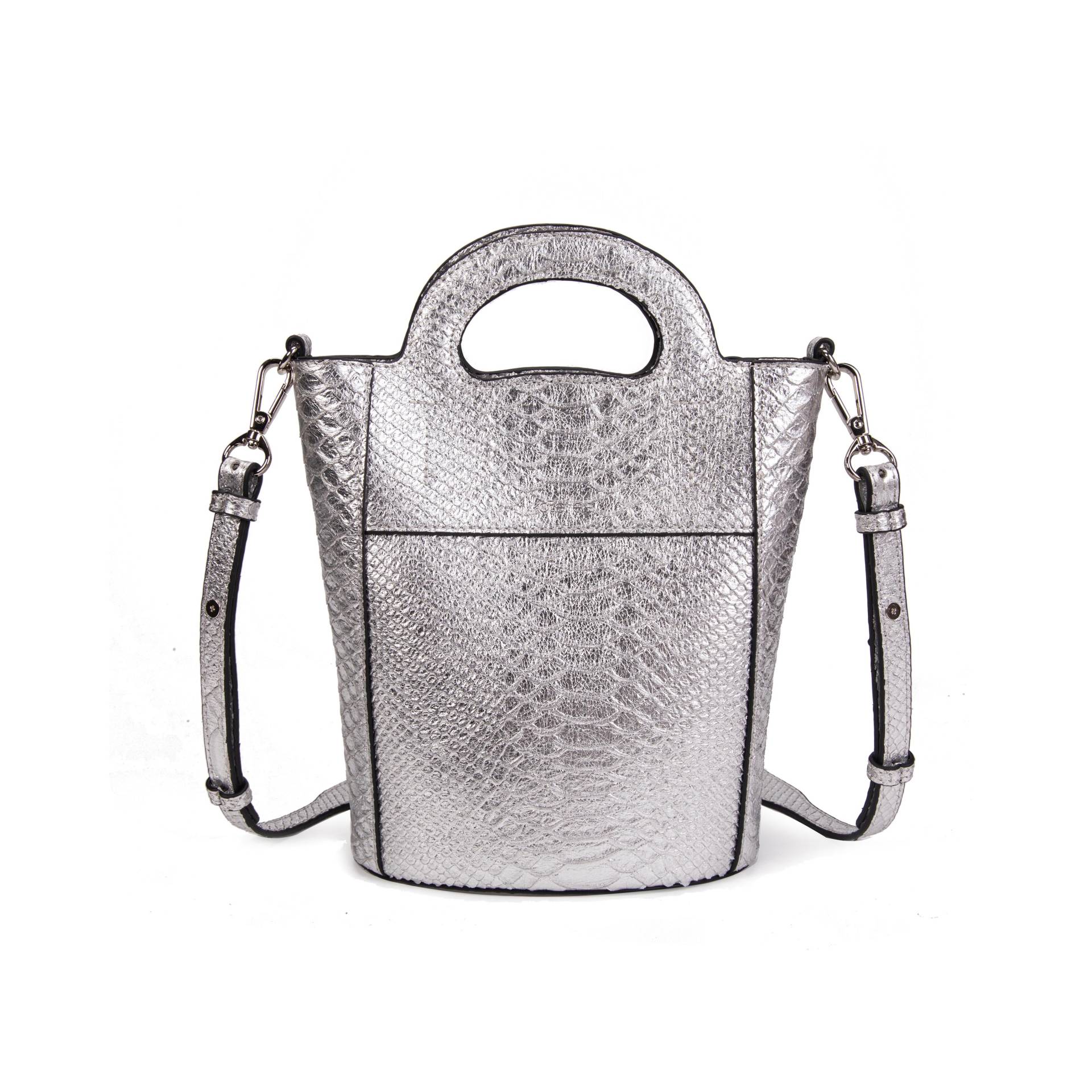 Leder Schultertasche Cannes Silberfarben Damen Silber ONE SIZE von Kate Lee