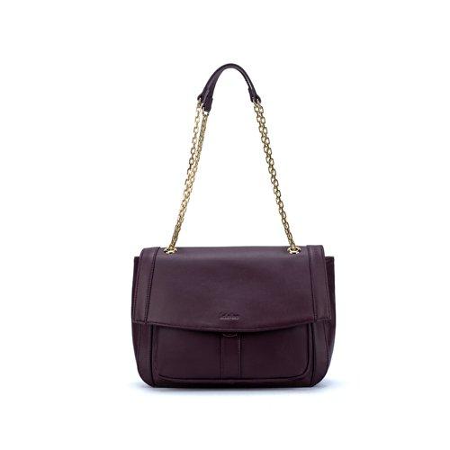 Schultertasche Oder Umhängetasche Aus Glattem, Upgecyceltem Rindsleder Thea Farbe Burgund Damen Bordeaux ONE SIZE von Kate Lee