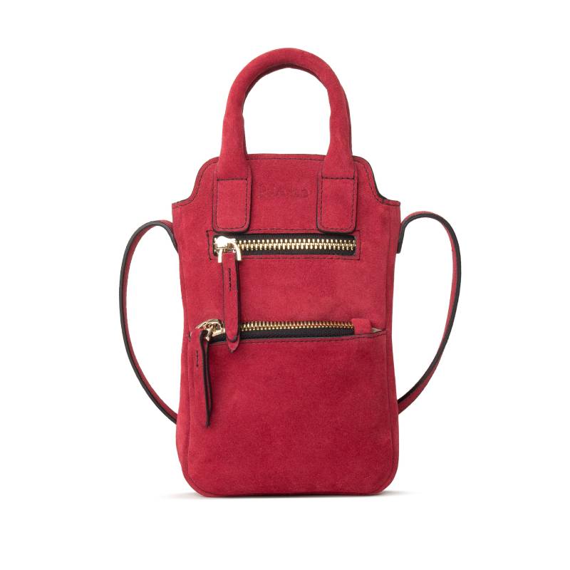 Umhängetasche Velya Handytasche Für Das Telefon Aus Bordeauxrotem Rindsveloursleder Damen Bordeaux ONE SIZE von Kate Lee