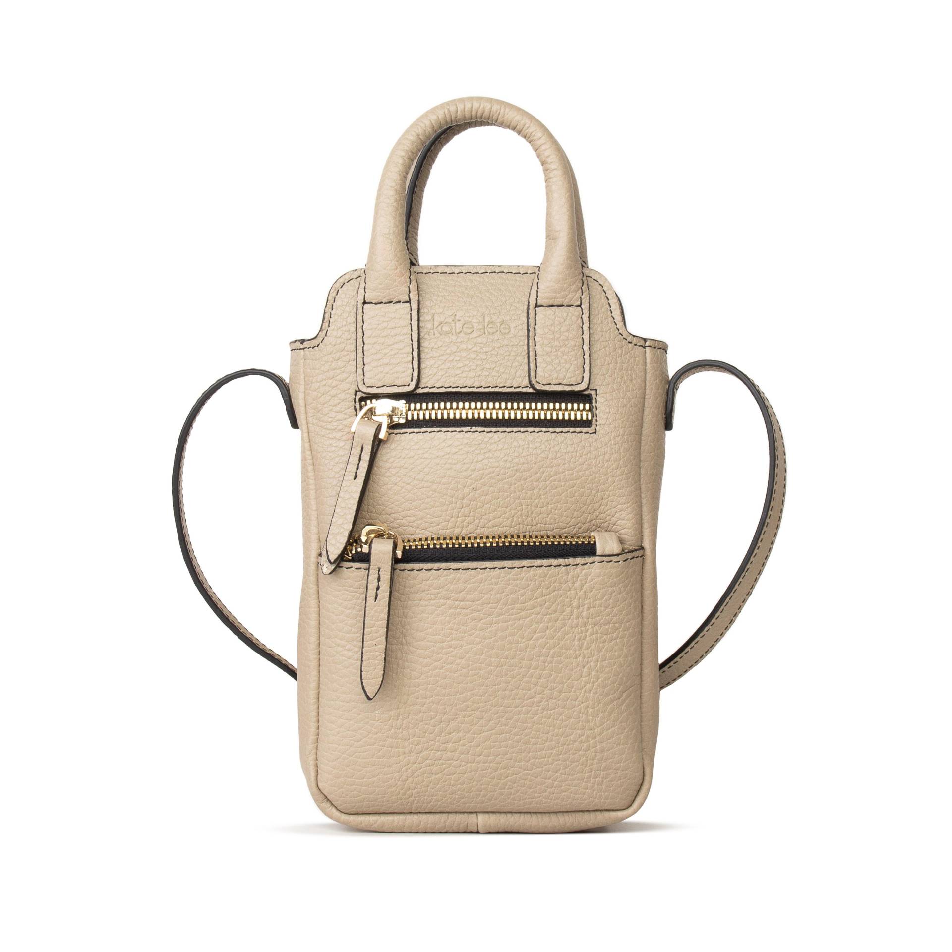 Umhängetasche Velya Handytasche Für Das Telefon Aus Genarbtem Rindsleder In Der Farbe Beige Damen Beige ONE SIZE von Kate Lee