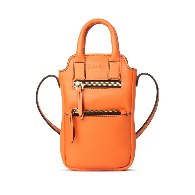 Umhängetasche Velya Handytasche Für Das Telefon Aus Glattem Rindsleder Farbe Orange Damen Orange ONE SIZE von Kate Lee