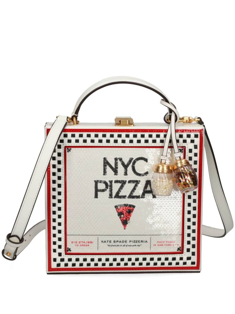 Kate Spade Slice 3D Pizza Box tote bag - White von Kate Spade