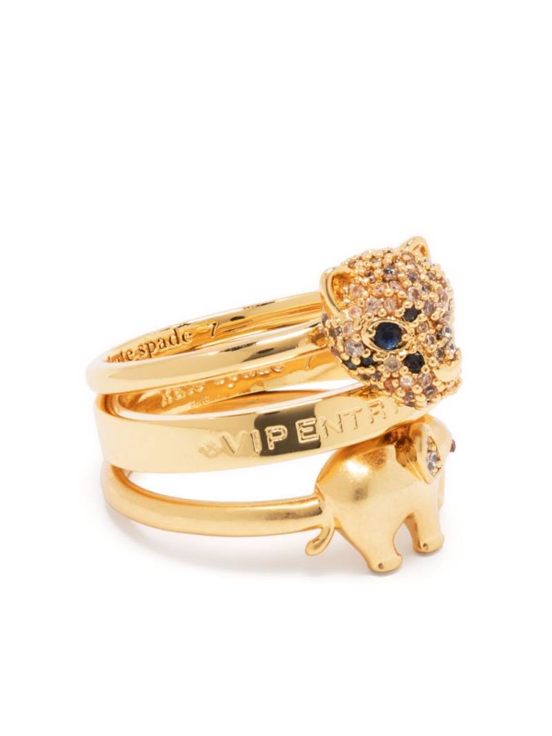 Kate Spade Winter Carnival ring (set of three) - Gold von Kate Spade