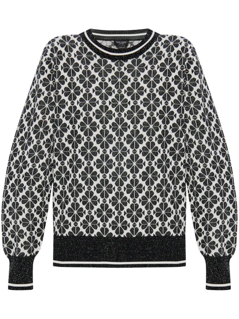 Kate Spade monogram-pattern crew-neck sweater - Black von Kate Spade