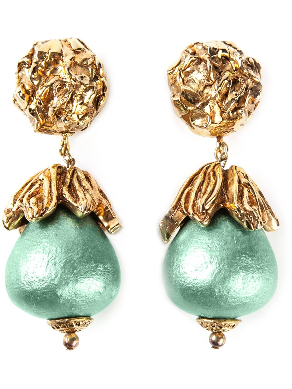 Katheleys Vintage 'Baroque' earrings - Green von Katheleys Vintage