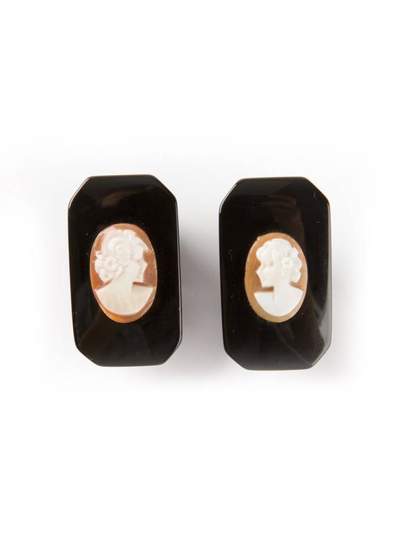 Katheleys Vintage antique cameo earrings - Black von Katheleys Vintage