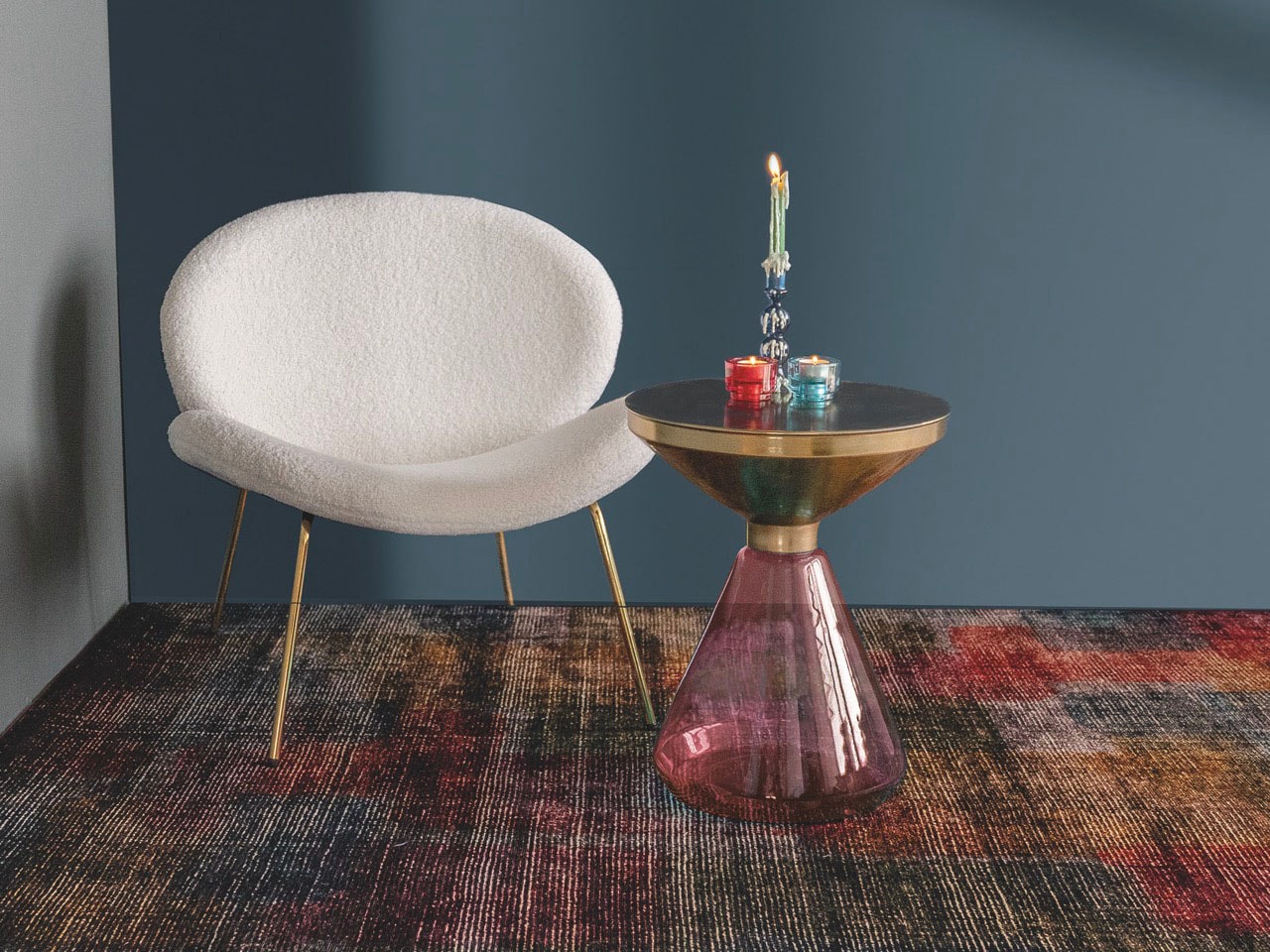Kayoom Beistelltisch »Roman 325, mundgeblasener Glaskorpus«, (1 St.), mundgeblasener Glaskorpus, Retro-Design, goldfarbenene Metall-Tischplatte Kayoom Beistelltisch »Roman 325, mundgeblasener Glaskorpus«, (1 St.), mundgeblasener Glaskorpus, Retro-Design, goldfarbenene Metall-Tischplatte von Kayoom