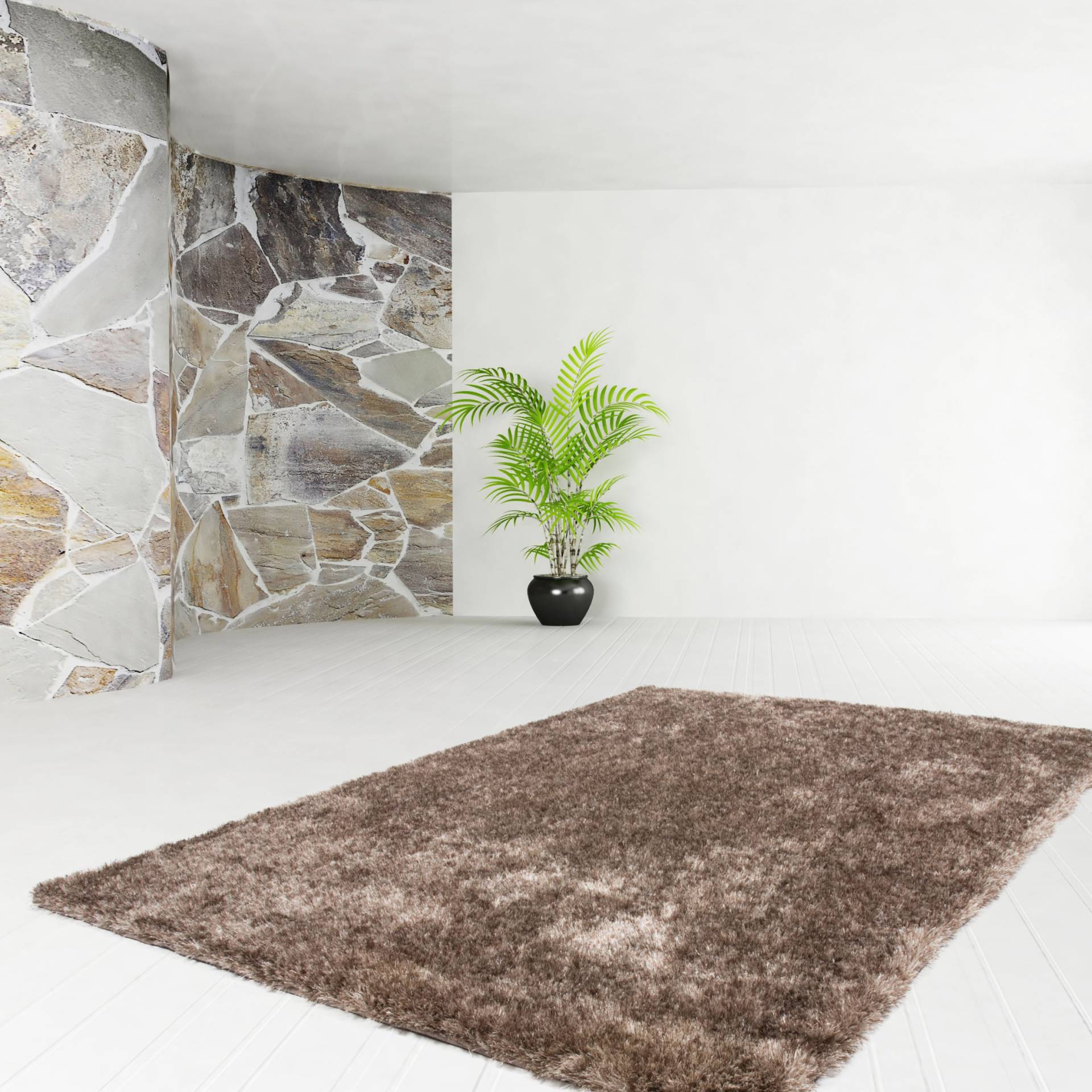 Kayoom Hochflor-Teppich »Diamond 700«, rechteckig, weiche Microfaser, Langflor, Shaggy, Melange, Wohnzimmer von Kayoom