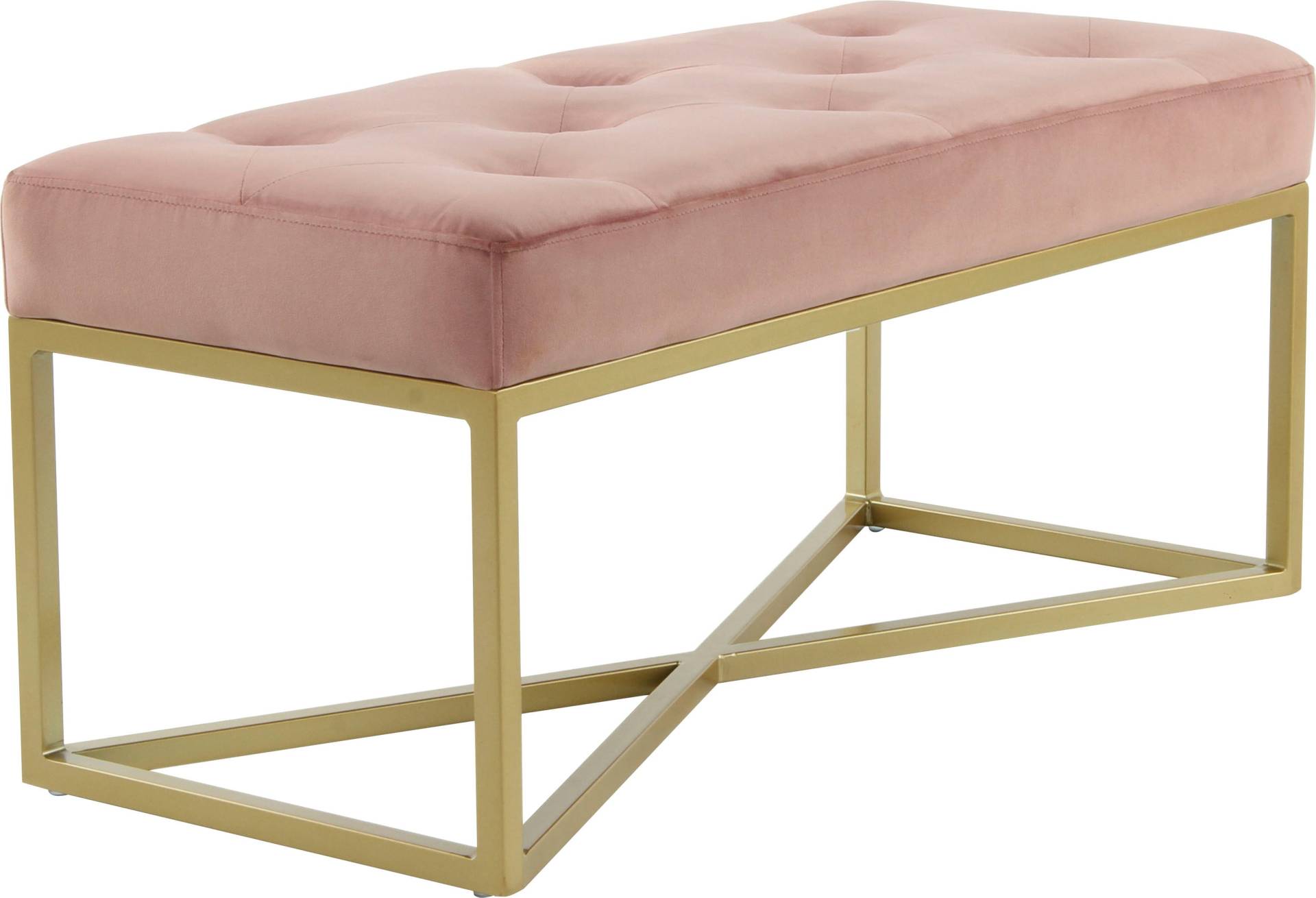 Kayoom Hockerbank »Cameron 125, glamouröses Design, glänzenden Metallfüssen, in Samt-Look«, (1 St.), bequem, elegant, mit Zierknöpfen, Goldfarben-coated Eisengestell Kayoom Hockerbank »Cameron 125, glamouröses Design, glänzenden Metallfüssen, in Samt-Look«, (1 St.), bequem, elegant, mit Zierknöpfen, Goldfarben-coated Eisengestell von Kayoom