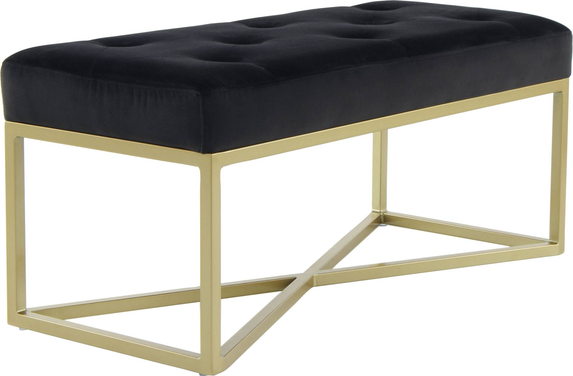 Kayoom Hockerbank »Cameron 125, glamouröses Design, glänzenden Metallfüssen, in Samt-Look«, (1 St.), bequem, elegant, mit Zierknöpfen, Goldfarben-coated Eisengestell Kayoom Hockerbank »Cameron 125, glamouröses Design, glänzenden Metallfüssen, in Samt-Look«, (1 St.), bequem, elegant, mit Zierknöpfen, Goldfarben-coated Eisengestell von Kayoom