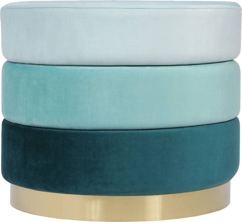 Kayoom Polsterhocker »Hocker Matilda 325, Edler Touch durch goldfarbenenen Sockel«, (1 St.), Samtbezug, farbig geschichtete Polsterung, goldfarbenener Sockel von Kayoom