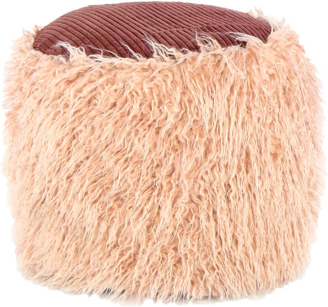 Kayoom Pouf »Fellpouf Bobtail 125, Fellhocker in zweifarbigem Design«, (1 St.), modern, dekorativ, kindersicherer Reissverschluss an der Unterseite von Kayoom