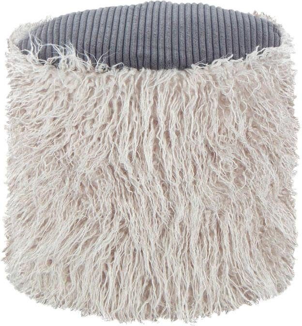 Kayoom Pouf »Fellpouf Bobtail 125, Fellhocker in zweifarbigem Design«, (1 St.), modern, dekorativ, kindersicherer Reissverschluss an der Unterseite von Kayoom