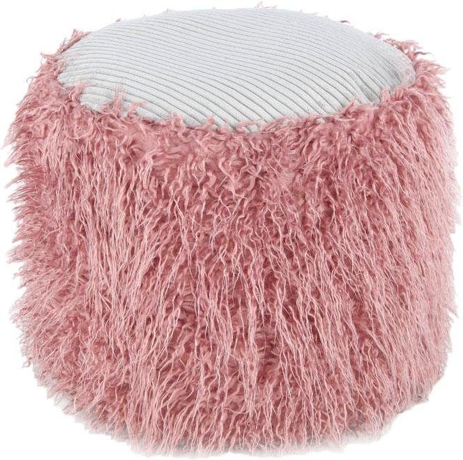 Kayoom Pouf »Fellpouf Bobtail 125, Fellhocker in zweifarbigem Design«, (1 St.), modern, dekorativ, kindersicherer Reissverschluss an der Unterseite von Kayoom