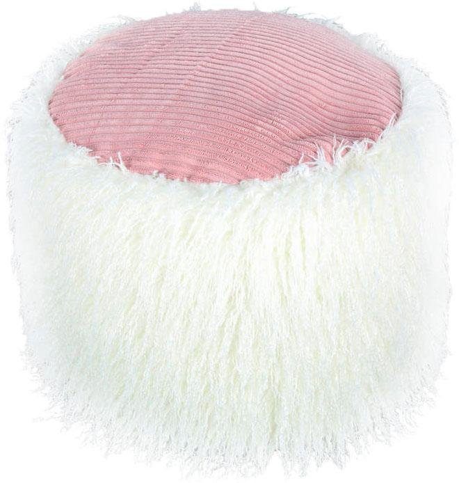 Kayoom Pouf »Fellpouf Bobtail 125, Fellhocker in zweifarbigem Design«, (1 St.), modern, dekorativ, kindersicherer Reissverschluss an der Unterseite von Kayoom