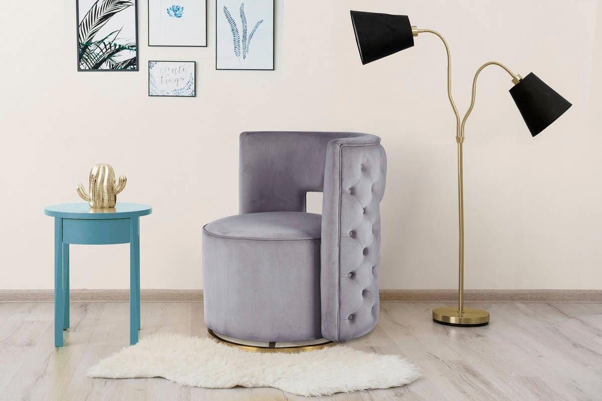 Kayoom Sessel »Drehsessel Beverly 125, drehbar, Gestell aus Eisen,samtige Oberfläch«, (1 St.), rund, glamourös, gesteppter Rücken, abgerundete,Drehsessel Kayoom Sessel »Drehsessel Beverly 125, drehbar, Gestell aus Eisen,samtige Oberfläch«, (1 St.), rund, glamourös, gesteppter Rücken, abgerundete,Drehsessel von Kayoom