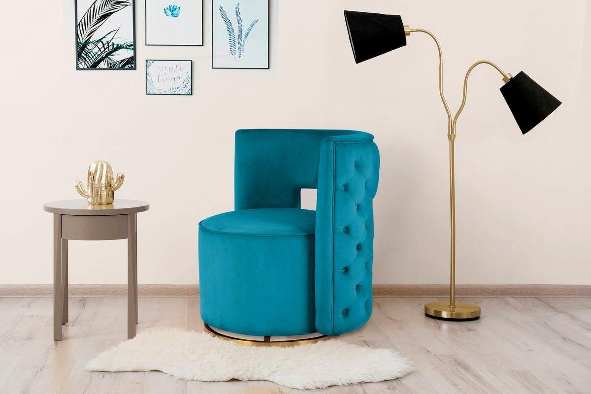 Kayoom Sessel »Drehsessel Beverly 125, drehbar, Gestell aus Eisen,samtige Oberfläch«, (1 St.), rund, glamourös, gesteppter Rücken, abgerundete,Drehsessel Kayoom Sessel »Drehsessel Beverly 125, drehbar, Gestell aus Eisen,samtige Oberfläch«, (1 St.), rund, glamourös, gesteppter Rücken, abgerundete,Drehsessel von Kayoom