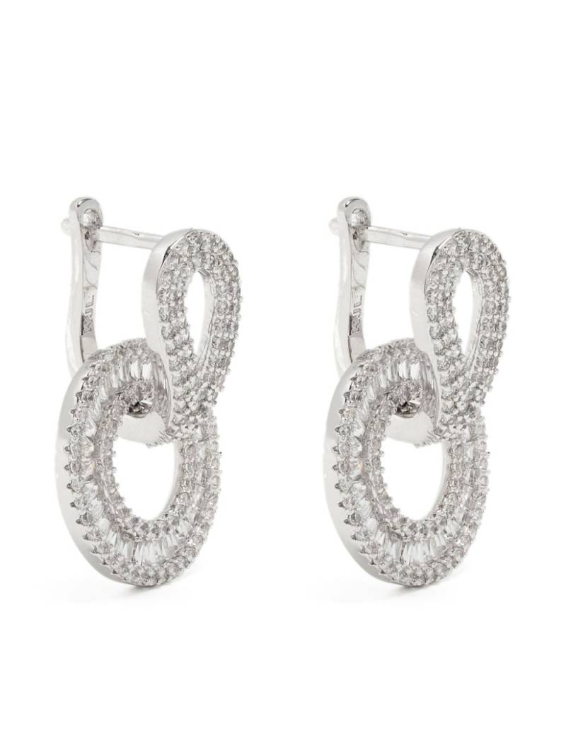 Kenneth Jay Lane Baguette Open Circle drop earrings - Silver von Kenneth Jay Lane