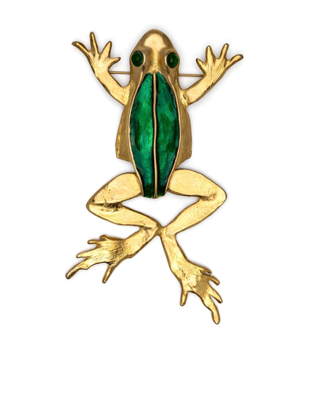 Kenneth Jay Lane Frog hammered enamel brooch - Gold von Kenneth Jay Lane