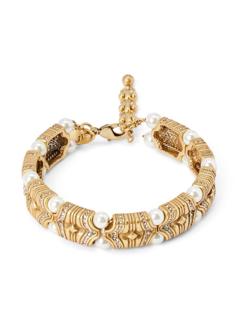 Kenneth Jay Lane faux-pearl crystal-embellished bracelet - Gold von Kenneth Jay Lane