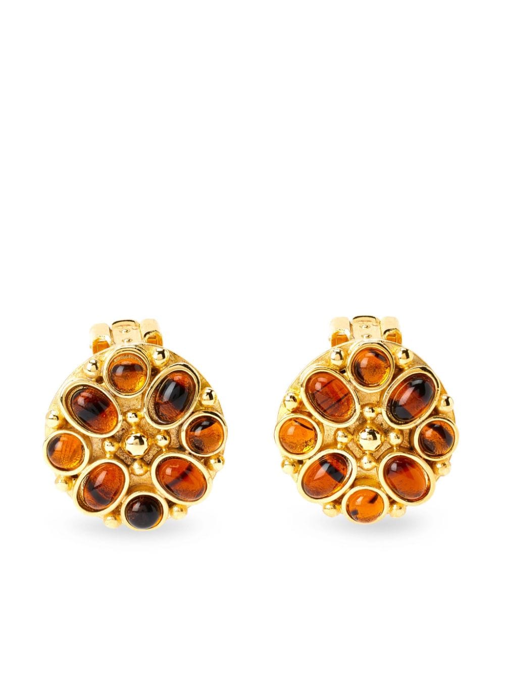 Kenneth Jay Lane inset-gemstone clip-on earrings - Gold von Kenneth Jay Lane