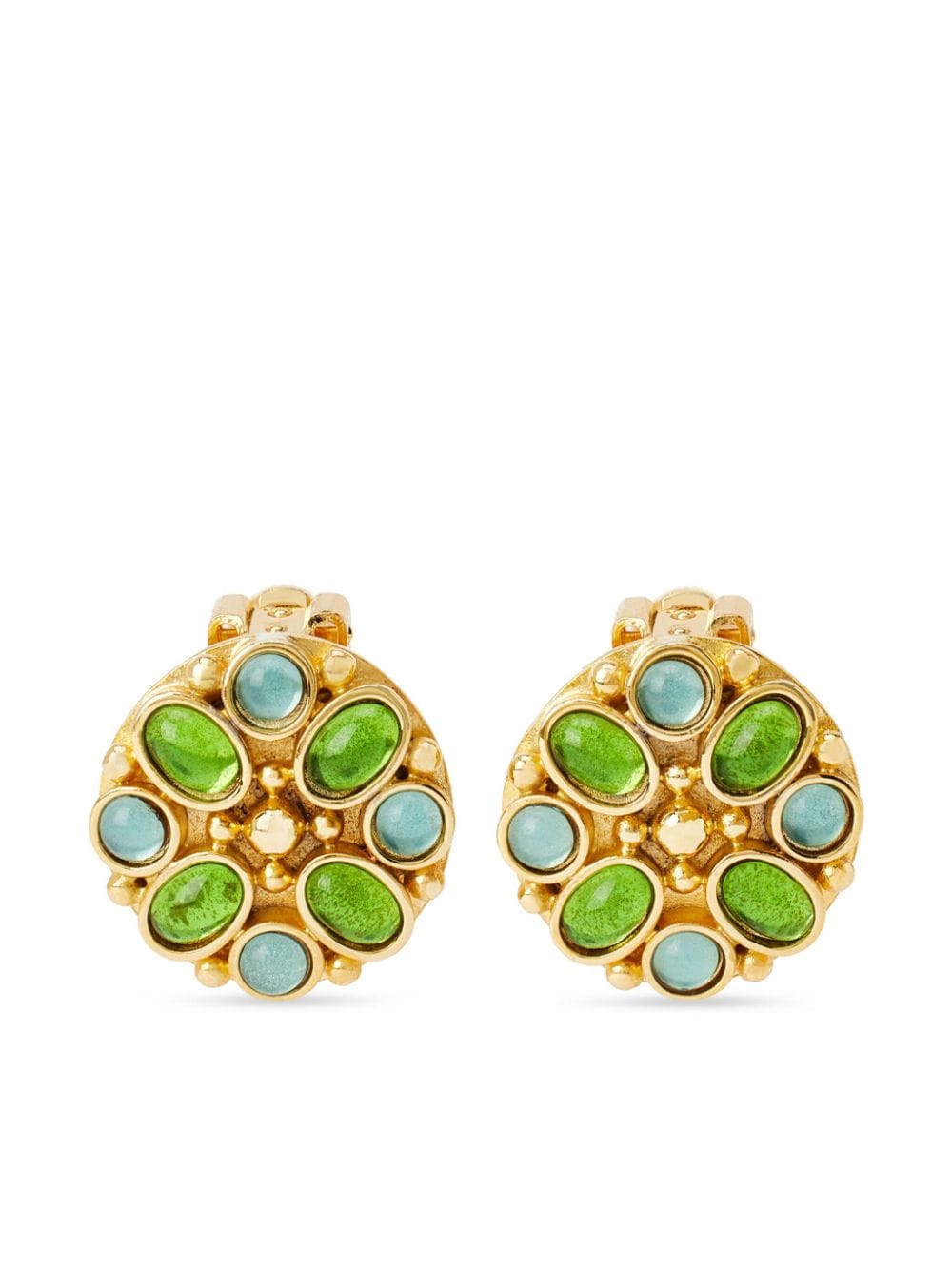 Kenneth Jay Lane inset-gemstone clip-on earrings - Gold von Kenneth Jay Lane