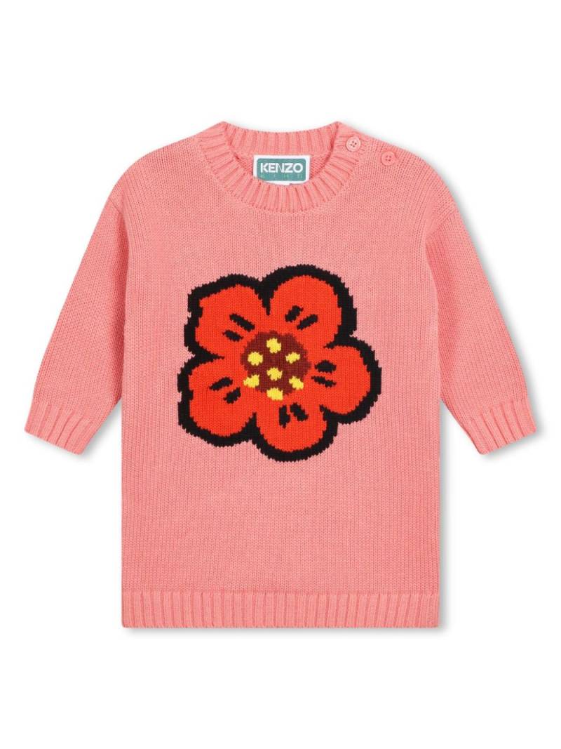 Kenzo Kids Boke Flower-jacquard knitted dress - Pink von Kenzo Kids