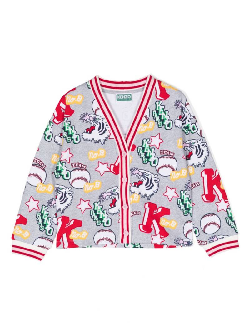 Kenzo Kids Club Baseball button-up sweatshirt - Grey von Kenzo Kids