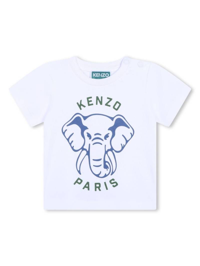 Kenzo Kids Elephant-print cotton T-shirt - White von Kenzo Kids