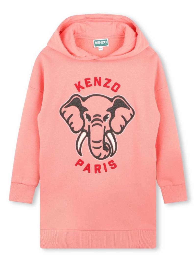 Kenzo Kids Elephant-print hoodie dress - Pink von Kenzo Kids