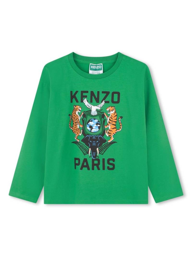 Kenzo Kids Graphic-stamp T-shirt - Green von Kenzo Kids