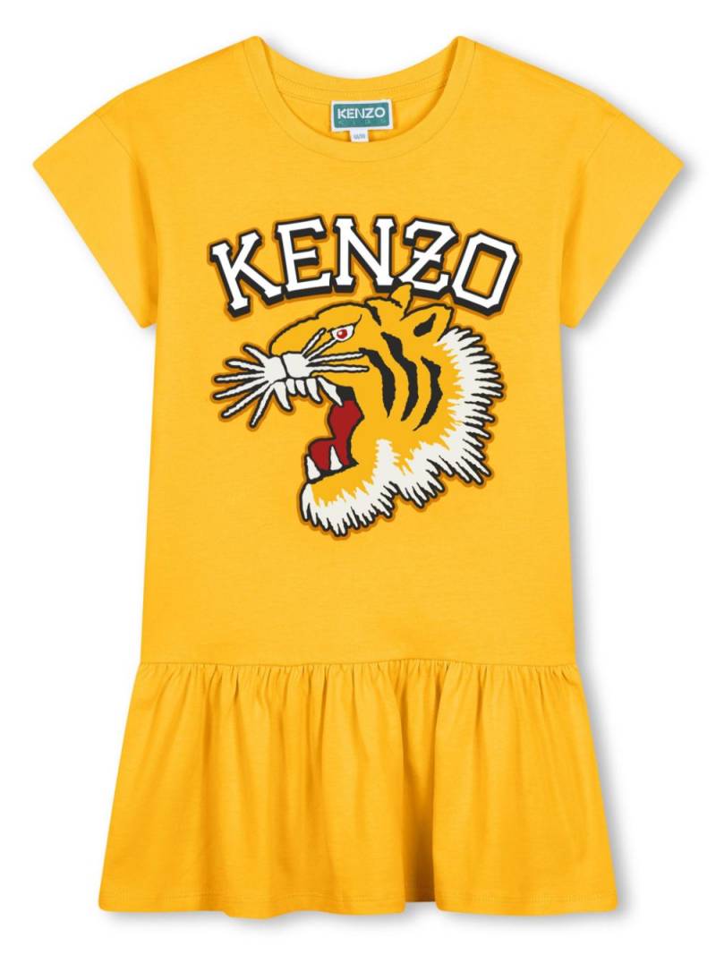 Kenzo Kids Tiger-print cotton dress - Yellow von Kenzo Kids