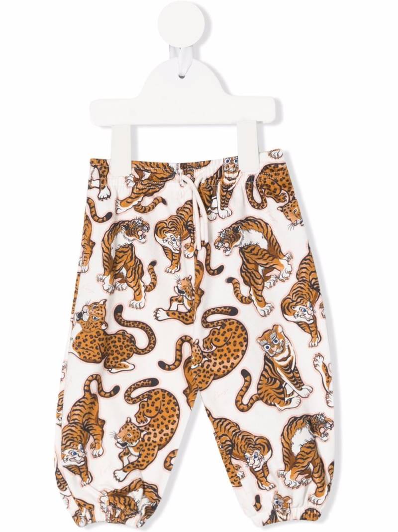 Kenzo Kids Tiger-print track pants - White von Kenzo Kids