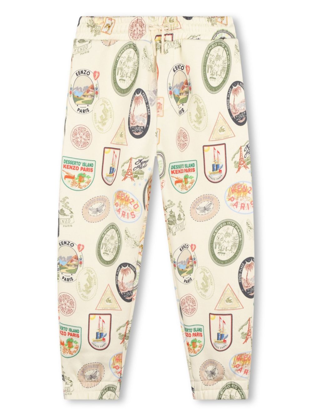 Kenzo Kids all-over print cotton jogging trousers - Neutrals von Kenzo Kids