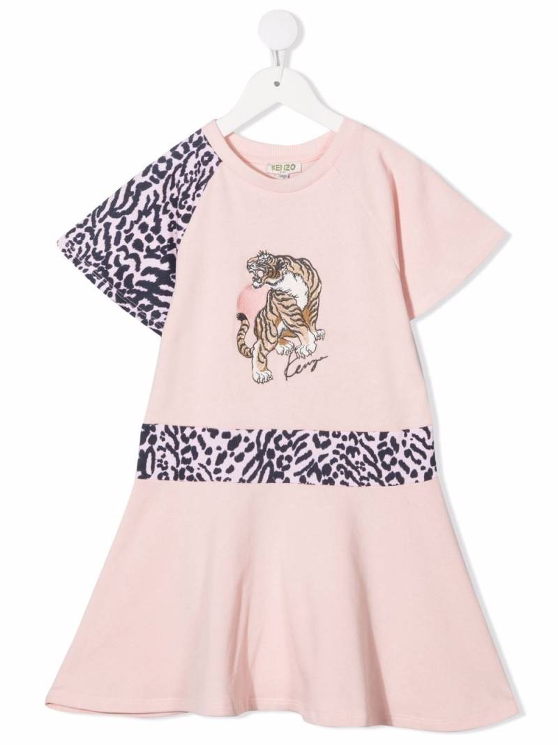 Kenzo Kids animal-print fleece dress - Pink von Kenzo Kids