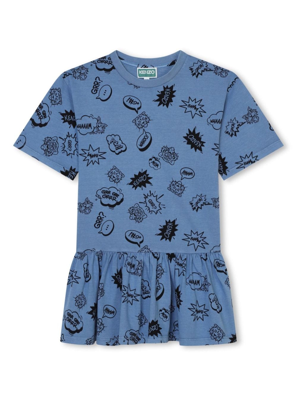 Kenzo Kids cartoon-print cotton dress - Blue von Kenzo Kids